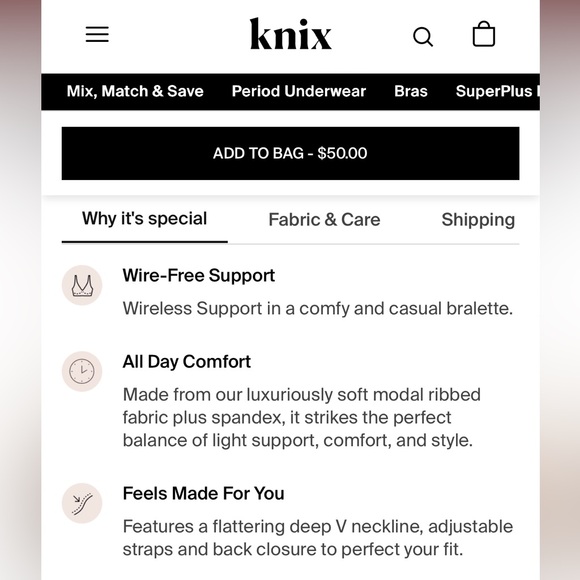 M - Knix Logo Modal Ribbed Bralette - Picture 14 of 16